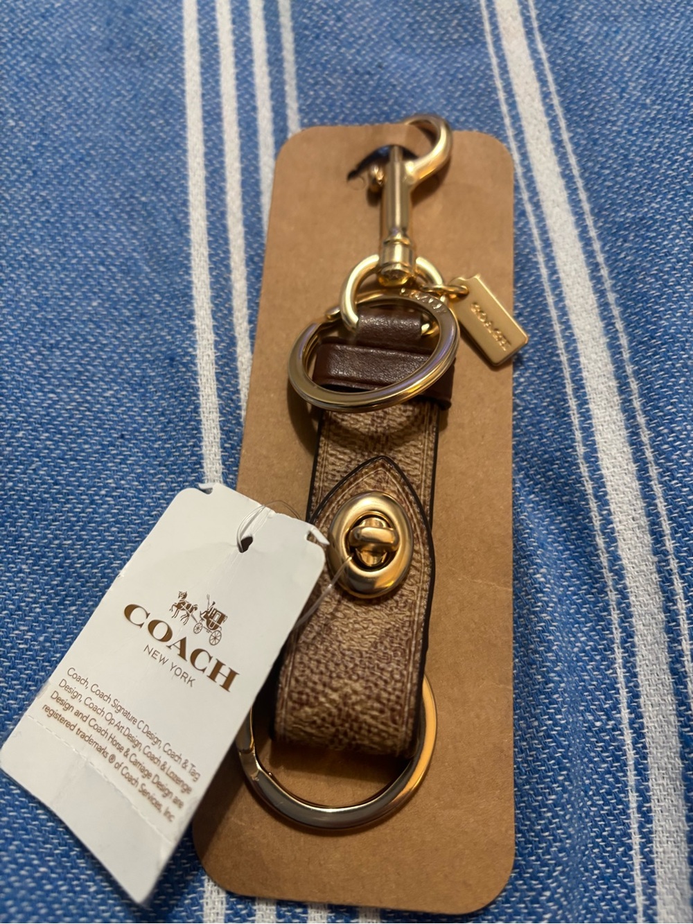 NWT Coach turn lock keychain